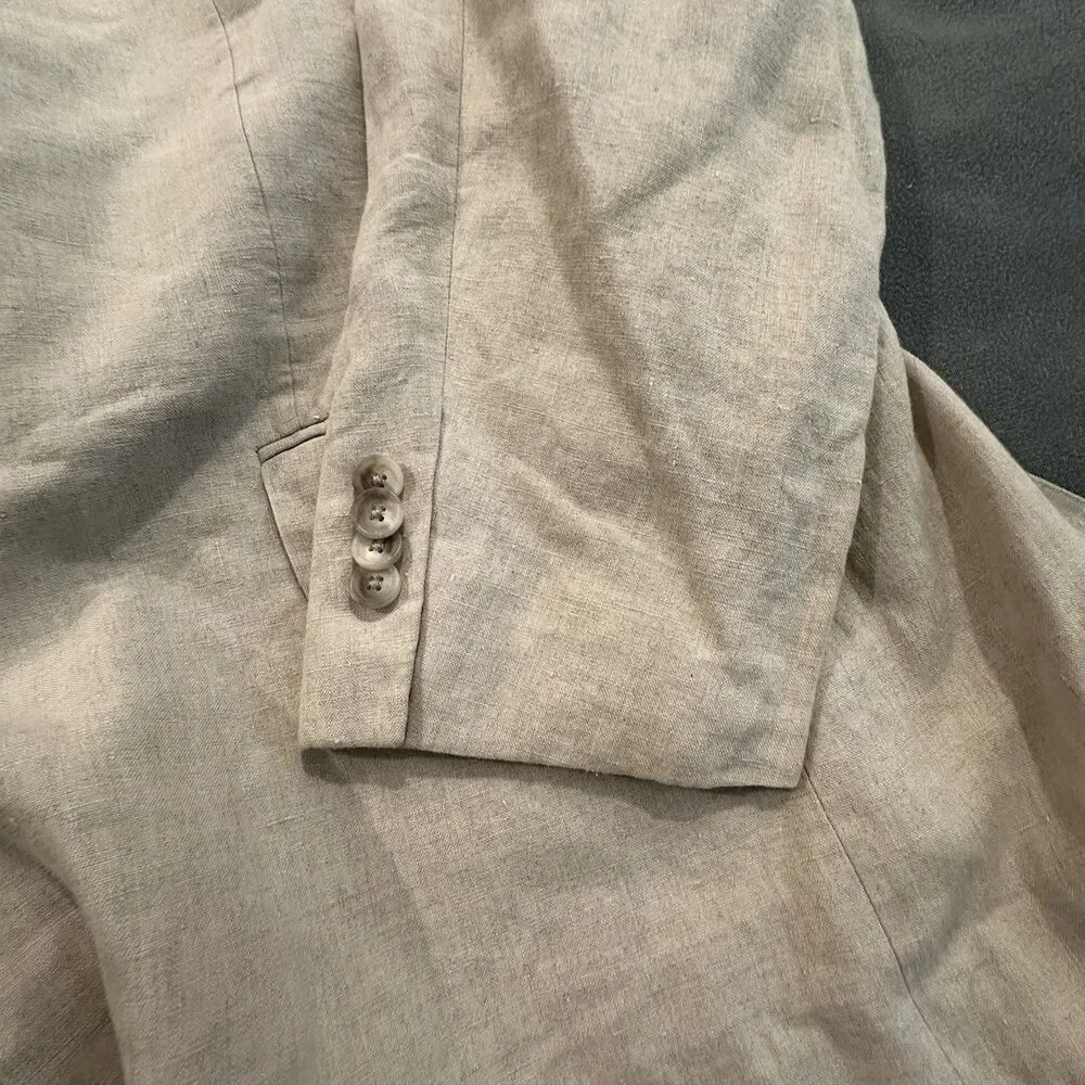 John W. Nordstrom 100% Linen Blazer Mens 44R Sport Coat Woven in Italy 2 Button